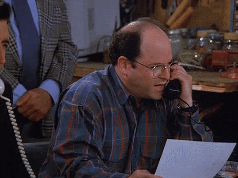 george costanza yelling at customer to sell a computer